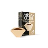 Anisah Coffee Filtre Kahve Kağıdı 4 Numara (80 Adet) | Kokusuz | Kimyasalsız | Doğa Dostu | Yırtılmaz