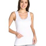Anıt Tutku 140 Kadın Ribana Geniş Askılı Güpürlü Atlet - 2XL - Beyaz