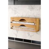 Anjea Home Floransa 2'li Bambu Streç Folyo Kutusu 34 x 14 x 7 cm Duvar MontajlıÇekmece İçi Tezgah Üstü - 1 Adet