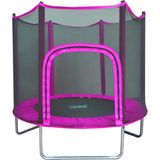 ANKA 140 cm Fileli Ev Tipi Trambolin 55 Inç Güvenlik Filesi ile 120 kg Taşıma Kapasitesi - Pembe