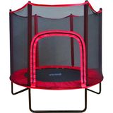 ANKA 140 cm Fileli Ev Tipi Trambolin 55 Inç Güvenlik Filesi ile Taşıma Kapasitesi 120 kg - Kırmızı