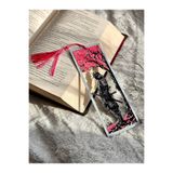 Anka Atolye Samuray ve Sakura Ağacı Çerçeveli Kitap Ayracı – 3D Baskı Asya Temalı Kiraz Çiçeği ve Samuray Bookmark