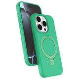 anka cep cep telefonu aksesuarları Apple iPhone 14 Pro Max ile Uyumlu Regal MagSafe Standlı Silikon Kılıf - Yeşil, Regal-iPhone 14 Pro Max