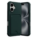 anka cep cep telefonu aksesuarları Apple iPhone 17 ile Uyumlu Kartvizitlik Özellikli Yeşil Silikon Kılıf, Karma-İphone 17-Kılıf