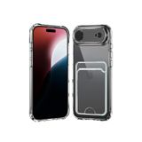 anka cep cep telefonu aksesuarları iPhone 17 Air ile Uyumlu Kartlıklı Şeffaf Silikon Kılıf, Karma-İphone 17 Air-Kılıf