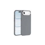 anka cep cep telefonu aksesuarları iPhone 17 Air ile Uyumlu MagSafe Şarj Özellikli Metal Kamera Çerçeveli Silikon Kılıf - Titanyum Gri, Zr-Edi-iPhone 17 Air