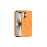 anka cep cep telefonu aksesuarları iPhone 17 ile Uyumlu MagSafe Şarj Özellikli Metal Kamera Çerçeveli Silikon Kılıf - Turuncu, Zr-Edi-iPhone 17