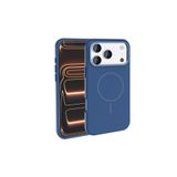 anka cep cep telefonu aksesuarları iPhone 17 Pro ile Uyumlu MagSafe Şarj Özellikli Metal Kamera Çerçeveli Silikon Kılıf - Lacivert, Zr-Edi-iPhone 17 Pro