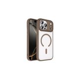 anka cep cep telefonu aksesuarları iPhone 17 Pro ile Uyumlu Wireless Şarj Özellikli Krom MagSafe Silikon Kılıf Desert Gold, Zr-Krom-iPhone 17 Pro