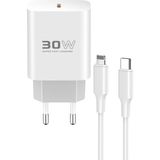 Anka Cep Cep Telefonu Aksesuarları iPhone x Uyumlu 30W Type-C Çıkışlı Type-C To Lightning Kablolu Pd Şarj Cihazı - Beyaz