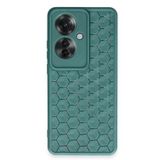 anka cep cep telefonu aksesuarları Oppo İle Uyumlu Reno 11F Petek Desenli Yeşil Silikon Kılıf, Petek-Reno 11F Kılıf
