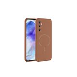 Anka Cep Cep Telefonu Aksesuarları Samsung Galaxy A55 ile Uyumlu M-safe Şarj Özellikli Meta Kapak Kılıf Kahverengi, ZR-Meta-A55 Kılıf