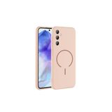Anka Cep Cep Telefonu Aksesuarları Samsung Galaxy A55 ile Uyumlu M-safe Şarj Özellikli Meta Kapak Kılıf Pembe, ZR-Meta-A55 Kılıf