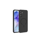 Anka Cep Cep Telefonu Aksesuarları Samsung Galaxy A55 ile Uyumlu M-Safe Şarj Özellikli Meta Kapak Kılıf Siyah, ZR-Meta-A55 Kılıf