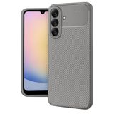 anka cep cep telefonu aksesuarları Samsung ile Uyumlu Galaxy A17 5G Karbon Görünümlü Silikon Kılıf - Gri, Karbon-Samsung A17- Kılıf