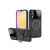 anka cep cep telefonu aksesuarları Samsung ile Uyumlu Galaxy S25 Edge Kılıf Joy Lens Standlı Silikon Kapak Siyah, Joy Lens-Samsung S25 Edge Kılıf