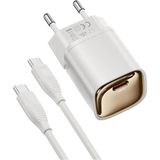 Anka Cep Cep Telefonu Aksesuarları Vestel Venus E5 Uyumlu 30W Type-C To Type-C Kalblolu Renkli Şarj Aleti - Beyaz