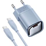 Anka Cep Cep Telefonu Aksesuarları Vestel Venus E5 Uyumlu 30W Type-C To Type-C Kalblolu Renkli Şarj Aleti - Mavi