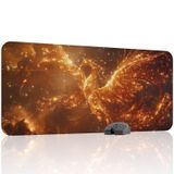 Anka Kuşu Phoenix Desenli Dikişli Kenar Oyuncu Gaming Mouse Pad Kauçuk Kaymaz Taban Mousepad (V2, 90x40 XXL)