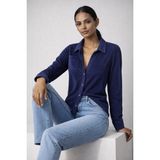 Anka Stil Bayan Gömlek - M - L - Lacivert-05681