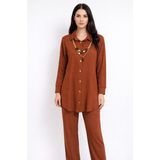 Anka Stil Bayan Takım Elbise - Kahverengi