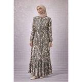 Anka Stil Elbise - Siyah - Beyaz1 - M - L