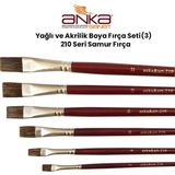 AnkaArt Yağlı ve Akrilik Boya Fırça Seti 3 210 Seri Samur Fırça