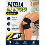 Ankaflex 2 Adet Çapraz Bağ Diz Korsesi Patella Açık Tasarım Cırt Cırtlı Stabilizatör Medikal Dizlik Korsesi - Siyah - Standart