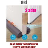 Ankaflex 2 Adet Çift Taraflı Kapı Altı Rüzgar Soğuk ve Haşere Önleyici Isı Yalıtım Süngeri - Gri