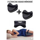 Ankaflex 2li Ortopedik Bacak Arası Diz Yastığı Yan Yatanlar İçin Ergonomik Visco Uyku Minderi Lastikli