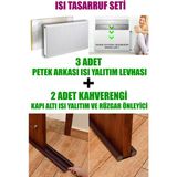 Ankaflex 3 Adet Kalorifer Peteği Arkası Isı Yalıtım Levhası ve 2 Adet Kapı Altı Rüzgar ve Ses Önleyici - Kahverengi