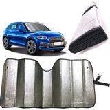 Ankaflex Araba Ön Cam Güneşliği Uyumlu Balonlu Metalize Parlak Alüminyum Katlanabilir Oto Güneşlik (130X60CM - Standart - Gri