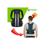 Ankaflex Bel Sırt Balenli Ortopedik Omuz Korsesi Unisex Çift Balenli Dik Duruş Kamburluk Önleyici Siyah