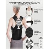 Ankaflex Hamile Dik Durma Korsesi Sırt Omurilik Postür Düzeltici Duruş Düzeltici Kambur Omuz Korsesi - Siyah - Standart