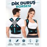 Ankaflex Hamile Dik Durma Korsesi Sırt Omurilik Postür Düzeltici Duruş Düzeltici Kambur Omuz Korsesi - Siyah - Standart