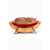 Ankaflex Highconcept Ahşap Kedi Hamağı Salıncağı Yatağı Evi Evcil Hayvan Minderi Yatağı Kedi Köpek Yatağı