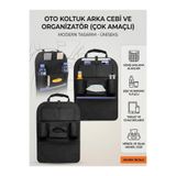 Ankaflex Highconcept Siyah Araç Içi Oto Koltuk Arkası Organizer Araba Eşya Düzenleyici Portatif Bardaklık - WA05004