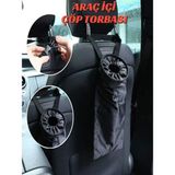Ankaflex Otomobil Arka Koltuk Çöp Torbası Araç Saklama Kabı Sızdırmaz Çöp Kovası - 40 x 14 cm - Siyah
