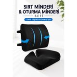Ankaflex Visco Ortopedik Kuyruk Sokumu ve Sırt Destek Minderi Seti | Ergonomik Sırt Minderi + Oturma Minderi