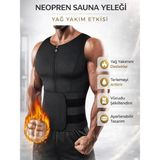 Ankaflex Vücut Şekillendirici Termoform Yelek Kolsuz Siyah Erkek Spor Korsesi Fermuarlı Hızlı Kuruyan Kumaş - Standart - 001-Siyah