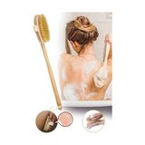 Ankanorm Ahşap Saplı Doğal At Kılı Selülit Fırçası Peeling Masaj Fırça Banyo Fırçası - Option-1