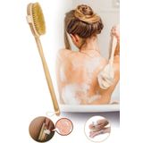 Ankanorm Ahşap Saplı Doğal At Kılı Selülit Fırçası Peeling Masaj Fırça Banyo Fırçası