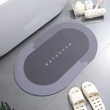 Ankanorm Banyo Paspası Süper Su Emici Kaymaz Tabanlı Paspas Banyo Paspası Oval Diatomit Paspas Süper Emici Paspas Oval (60X39CM) - Gri