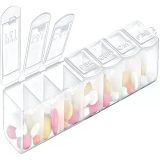 Ankanorm Haftalk la Saklama Kutusu 7 Gn in Ayr Blmeli Klipsli Kapakl la Tama Kutusu 15 x 3,5 x 2,5 cm