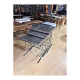 Ankara Dinç Metal Sehpa Labirent Zigon Sehpa Metal Sehpa Krom-Mdf Glos