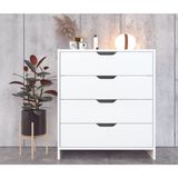 Ankara Mobilya Efes Modern Beyaz Şifonyer 4 Çekmeceli 80 cm Genişlik 83 cm Yükseklik
