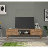 Ankara Mobilya Emre Atlantik Çam 140 cm Suntalam TV Sehpası Ceviz Renk 30 cm Derinlik Modern Tasarım