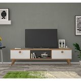 Ankara Mobilya Emre Atlantik Çam Beyaz 140 cm Suntalam Malzemeden Üretilmiş TV Sehpası Modern Tasarım