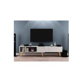 Ankara Mobilya Evo Ahşap Ayaklı 210 cm Beyaz Tv Ünitesi