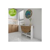 Ankara Orman Pratik Katlanır - Açılır Kapanır Yuvarlak Mutfak Yemek Çalışma Masası - 6 Kişilik - %100 Mdf Çam